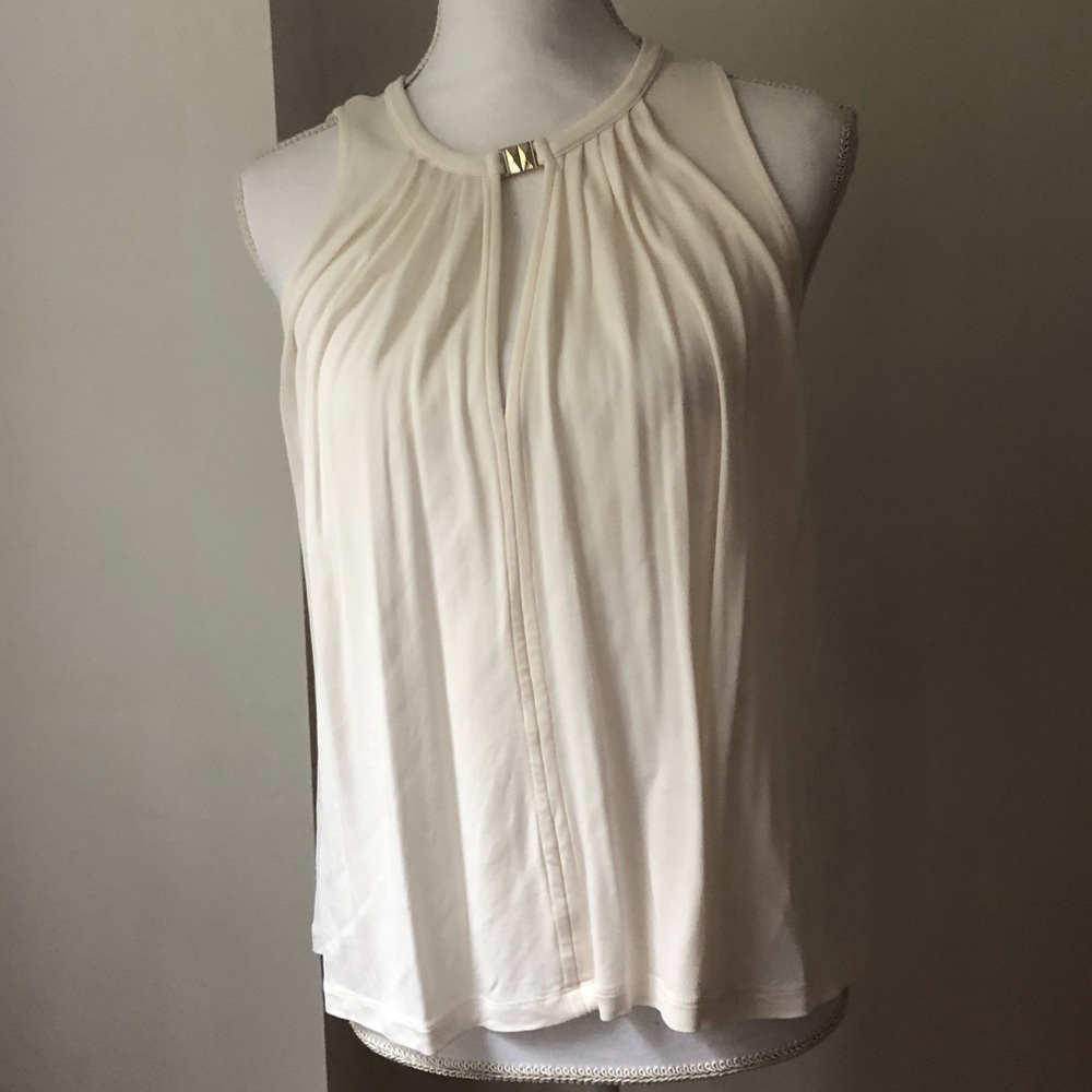 2/$5 Off-White Blouse w/ Gold Clasp FINAL PRICE